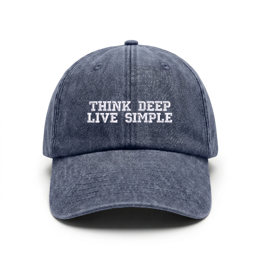 Vintage cap "THINK DEEP LIVE SIMPLE"