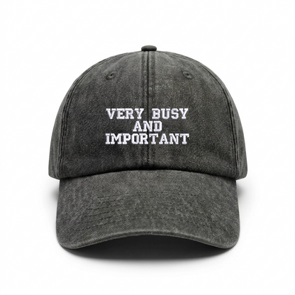 Vintage cap "VERY BUSY AND IMPORTANT"