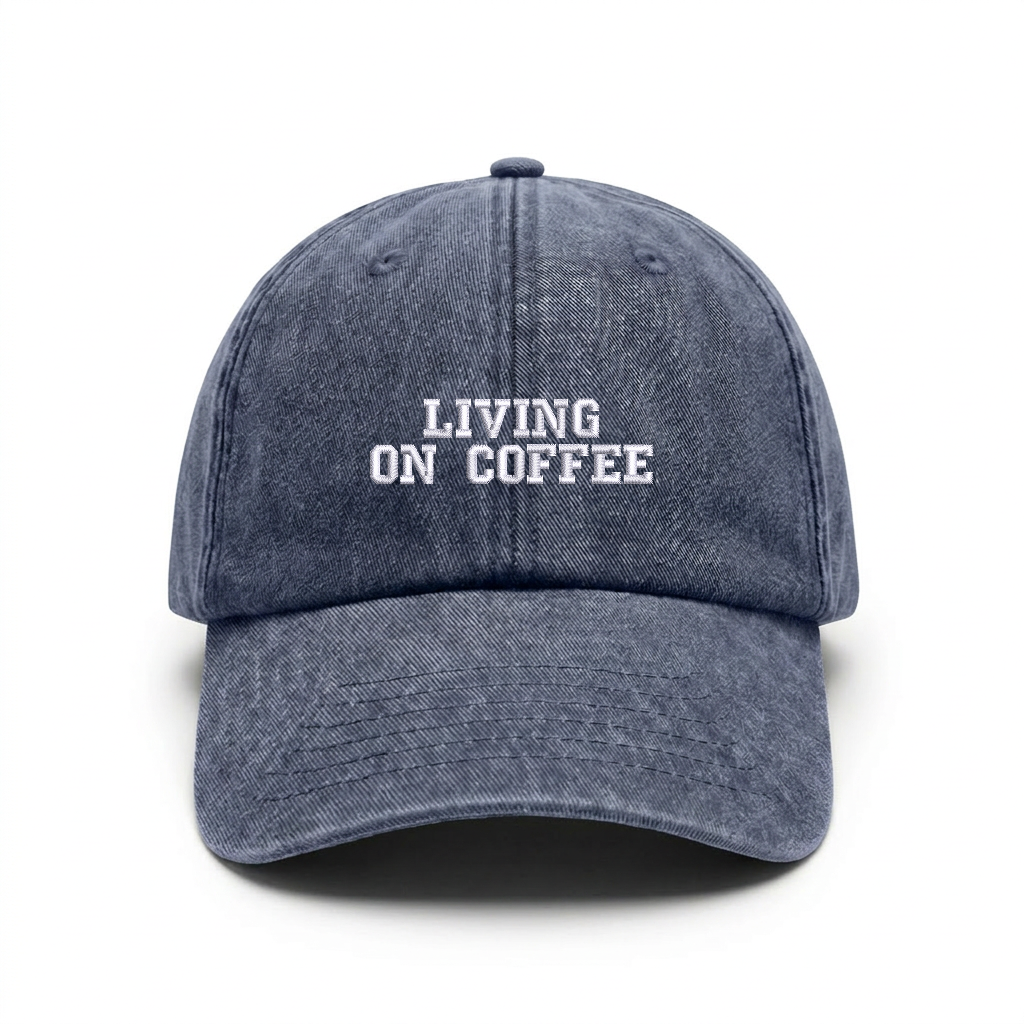 Vintage cap "LIVING ON COFFEE"