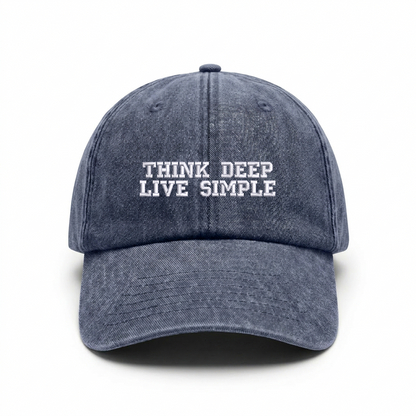 Vintage cap "THINK DEEP LIVE SIMPLE"