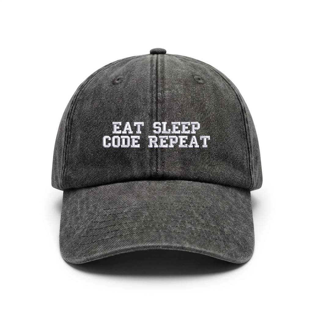 Vintage cap "EAT SLEEP CODE REPEAT"