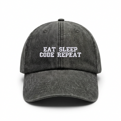 Vintage cap "EAT SLEEP CODE REPEAT"