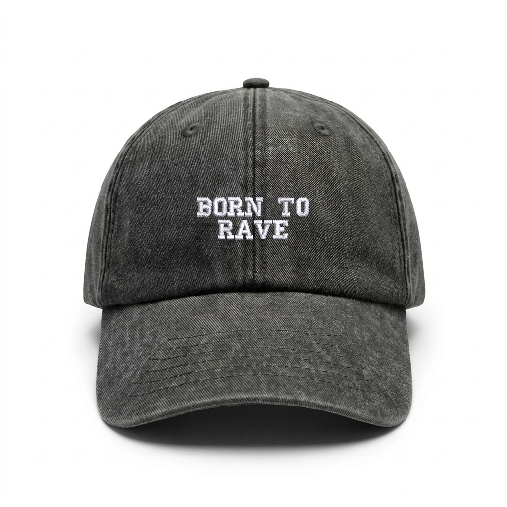 Vintage cap "BORN TO RAVE"