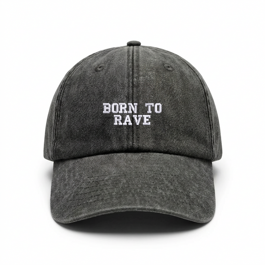 Vintage cap "BORN TO RAVE"