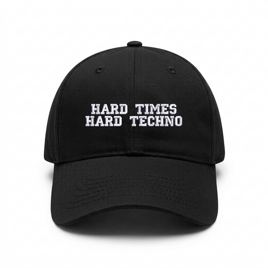 Standard cap HARD TIMES HARD TECHNO – techno music festival cap SHOWLESS