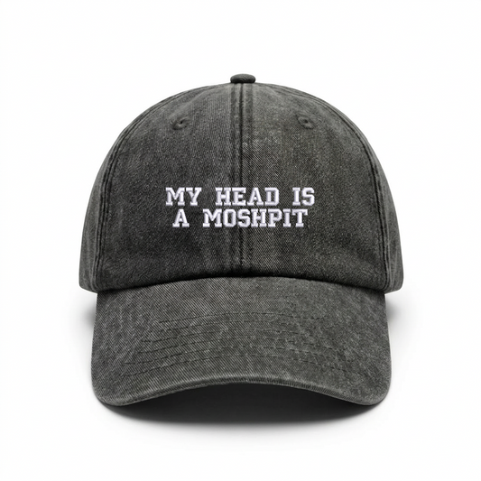 Vintage cap MY HEAD IS A MOSHPIT – music festival cap SHOWLESS